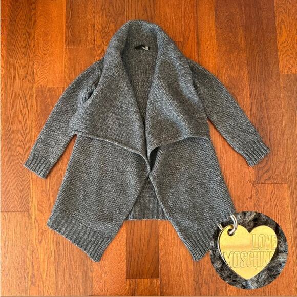 Love Moschino Grey Shawl Cardigan Sweater size US4 - Picture 2 of 12